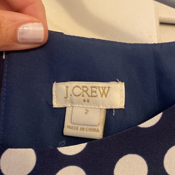 J Crew Navy Blue and White Polka Dot Shift Dress - Picture 5 of 6
